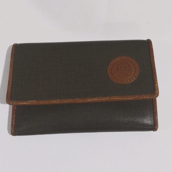 Christian Dior Grey Brown Gold Trotter Pattern Key Case for Ladies 3.9 x 2.5-in - Picture 1 of 9